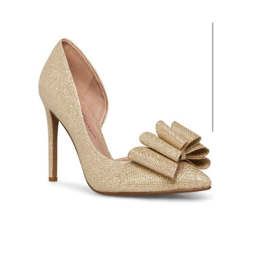 Betsey Johnson Prince d'Orsay Gold Glitter Stiletto Pumps -‎ Size 5